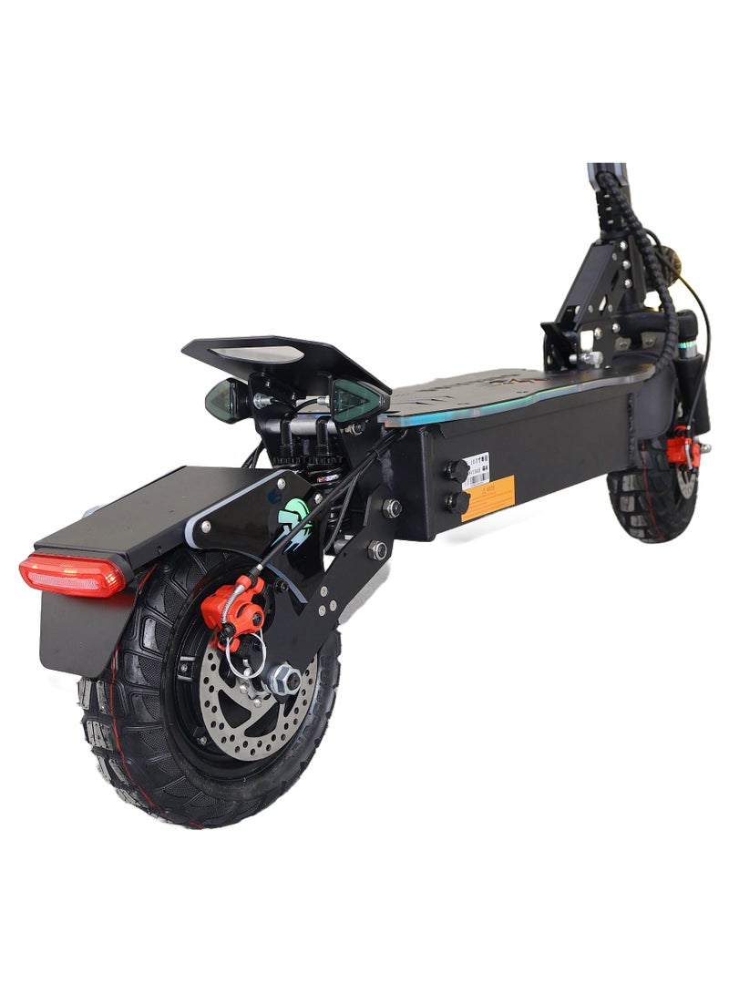 Electric Scooter 2200W Motor 48V13Ah Battery 35 to 45Km Range Max Speed 70Km/h 4 Suspension Led Lights & LCD Display