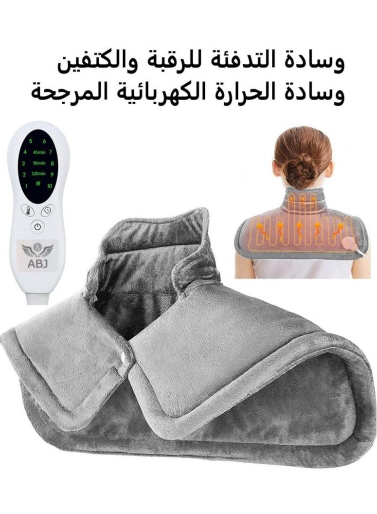 Heating Pad, Electric Heat Pad for Neck and Shoulders Back Abdomen & Legs, Pain Relief Physiotherapy Massage, 10 Heat Options 4 Timer Settings Auto Shut Off and Washable, 16 x 24 inches Large Massager