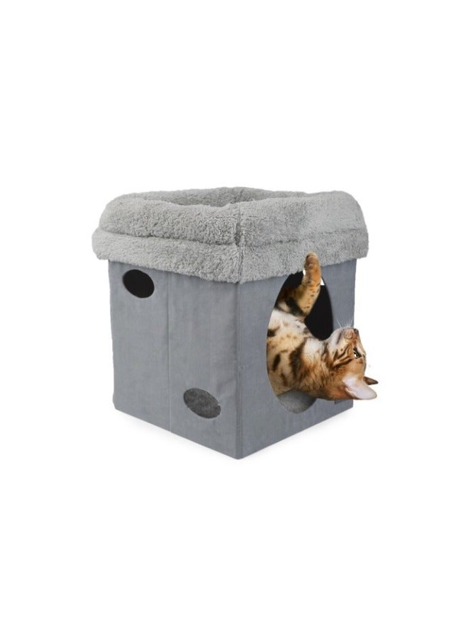 Lambswool 2 in 1 Cat Castle Grey