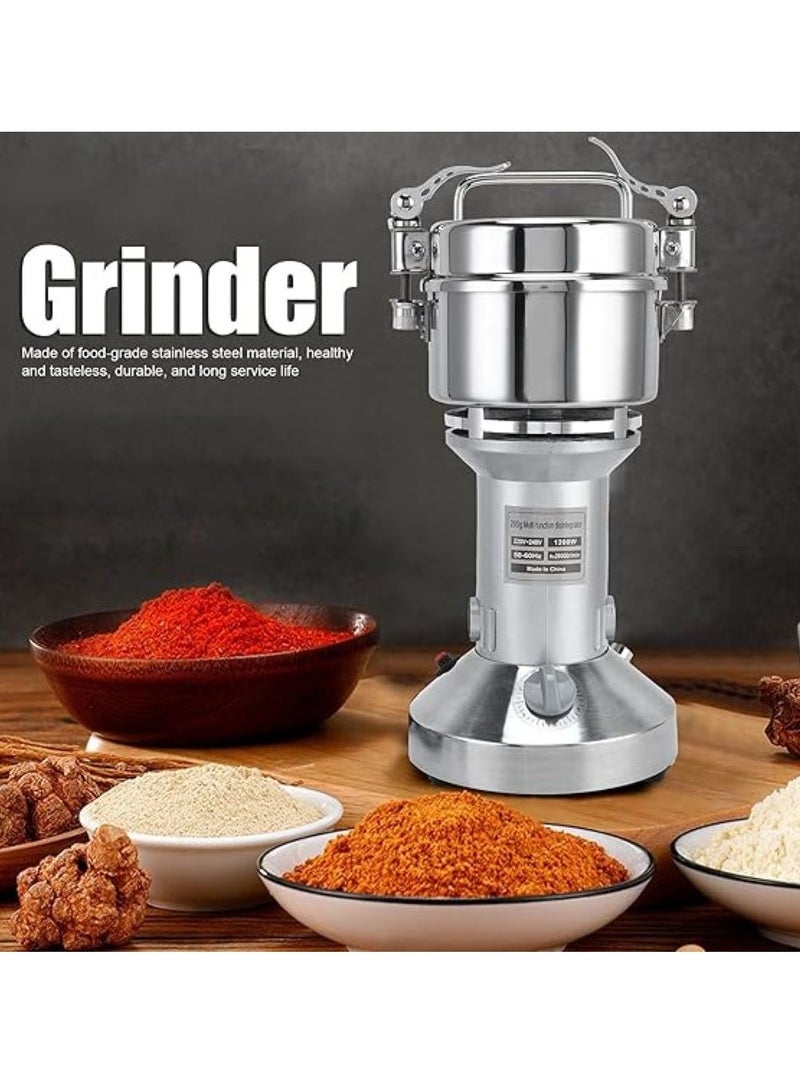 350 Grams Powder Grinder Machine, Electric Grain Mill Grinder Overload Protection Switch with Quick Opening Buckle Coffee Spice for Kitchen