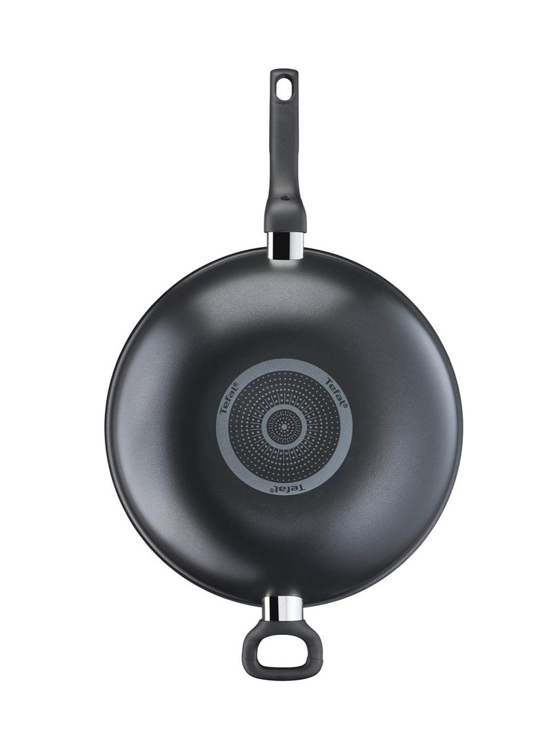 TEFAL Wok Pan with Lid | Cook Easy Xl 36 cm Frying Pan |Non Stick Frypan | Aluminium | Black |  | B5039296 Black 36cmcm