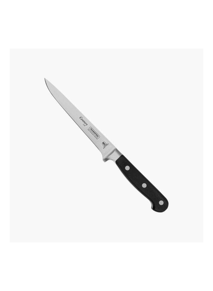 Tramontina Century 6 Inches Boning Knife with Stainless Steel Blade and Black Polycarbonate Handle, Made Brazil