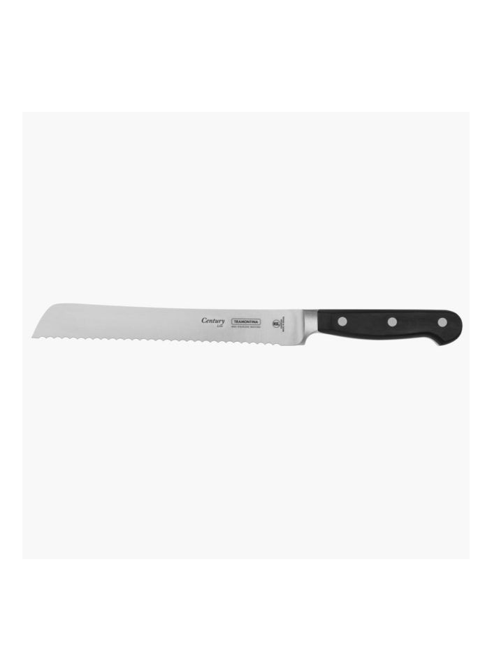 Tramontina Century 8 Inches Bread Knife with Stainless Steel Blade and Black Polycarbonate Handle, Made Brazil