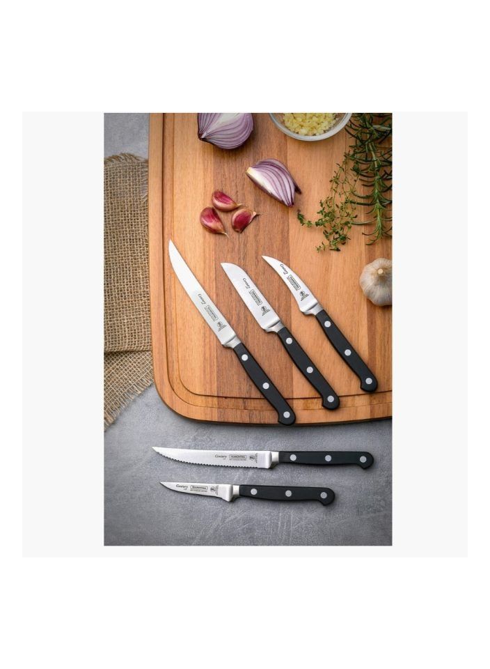 Tramontina Century 7 Inches Kitchen Knife with Stainless Steel Blade and Black Polycarbonate Handle, Made Brazil