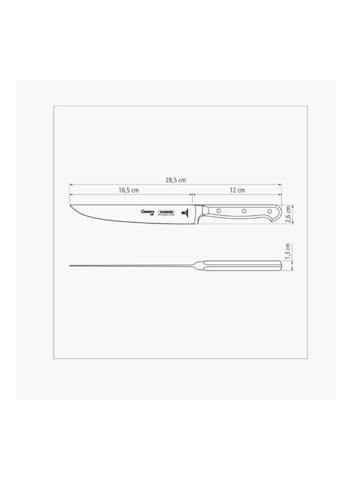 Tramontina Century 7 Inches Kitchen Knife with Stainless Steel Blade and Black Polycarbonate Handle, Made Brazil