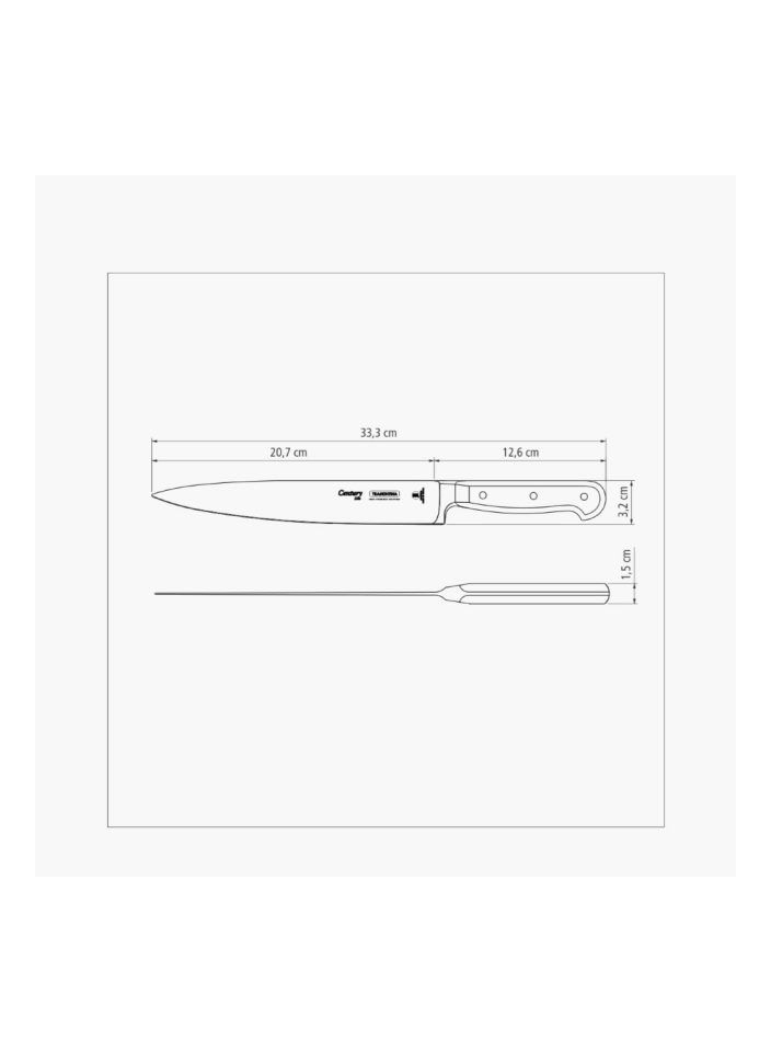 Tramontina Century 8 Inches Utility Knife with Stainless Steel Blade and Black Polycarbonate Handle, Made Brazil