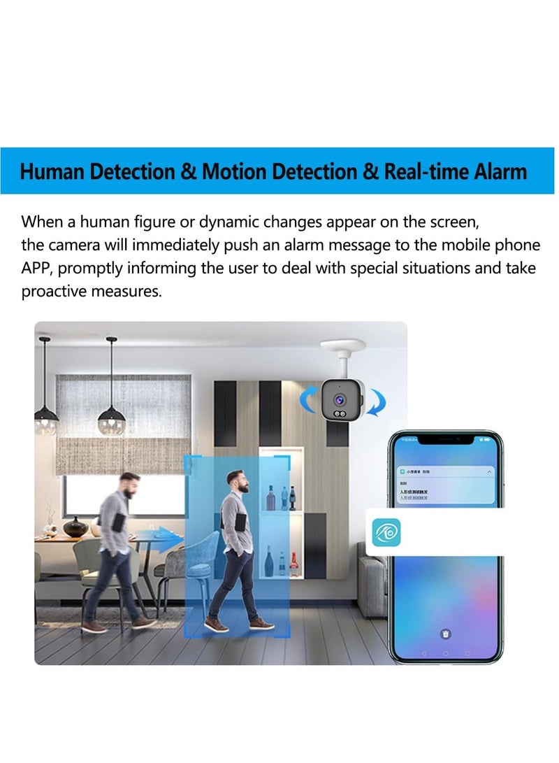 Indoor Camera, Night Vision Motion Detection 1080p Hd Security Camera, Wireless Mini Security Cam, 2k 2-Way Audio WiFi Security Camera for Pet Indoor