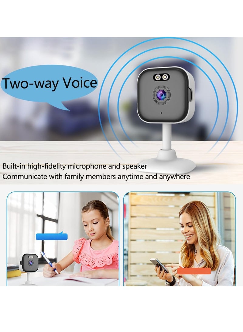 Indoor Camera, Night Vision Motion Detection 1080p Hd Security Camera, Wireless Mini Security Cam, 2k 2-Way Audio WiFi Security Camera for Pet Indoor