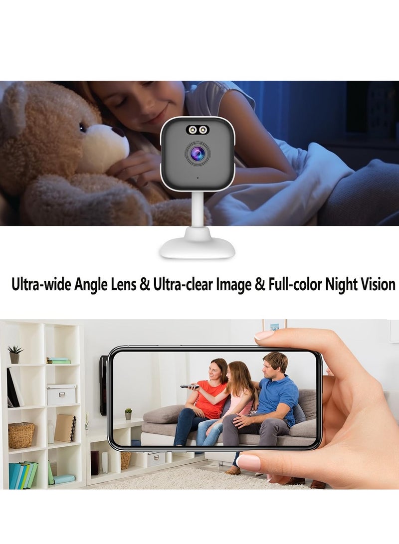 Indoor Camera, Night Vision Motion Detection 1080p Hd Security Camera, Wireless Mini Security Cam, 2k 2-Way Audio WiFi Security Camera for Pet Indoor