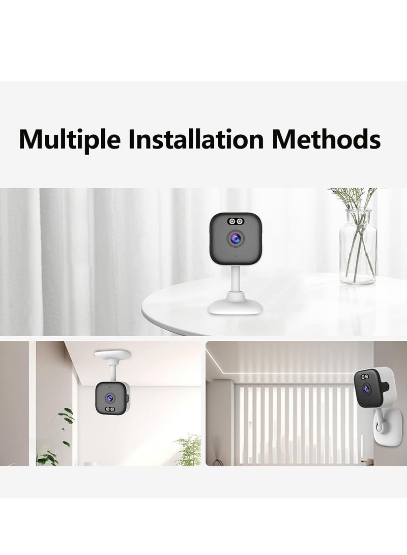 Indoor Camera, Night Vision Motion Detection 1080p Hd Security Camera, Wireless Mini Security Cam, 2k 2-Way Audio WiFi Security Camera for Pet Indoor