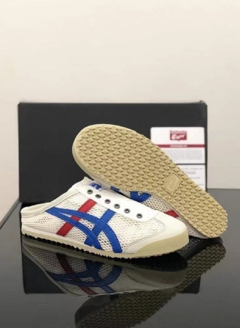 Men and Women Mexico66 Sabot - Slip On Textile Cool Summer Casual Sandals Athlesiure Shoes Blue/White/Red