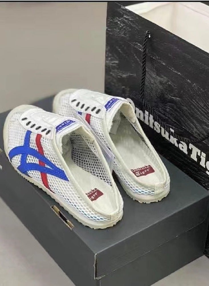 Men and Women Mexico66 Sabot - Slip On Textile Cool Summer Casual Sandals Athlesiure Shoes Blue/White/Red