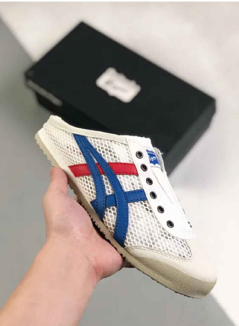 Men and Women Mexico66 Sabot - Slip On Textile Cool Summer Casual Sandals Athlesiure Shoes Blue/White/Red