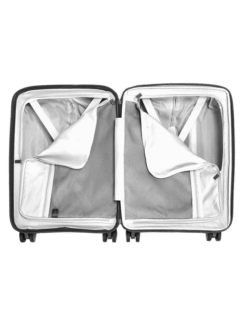 Evae Polypropylene Expandable Carry-on Suitcase Luggage Trolley, Carry-on 55 cm, Hardside