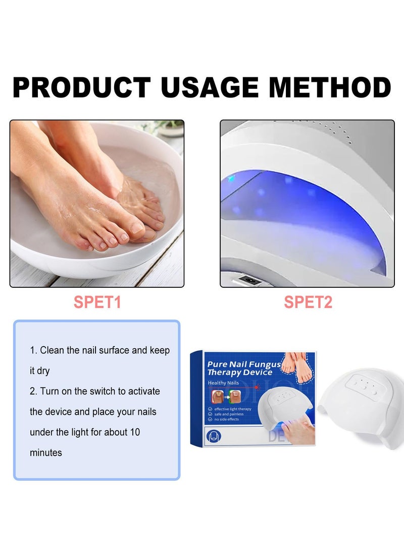 Fungal Nail Treatment Revitalizer, LED Light-Activated Therapy, Erase Toenail Discoloration Fungus, Nail Fungus Cleaning Lamp Device for Fingernails Toenail & Onychomycosis, Home Use.