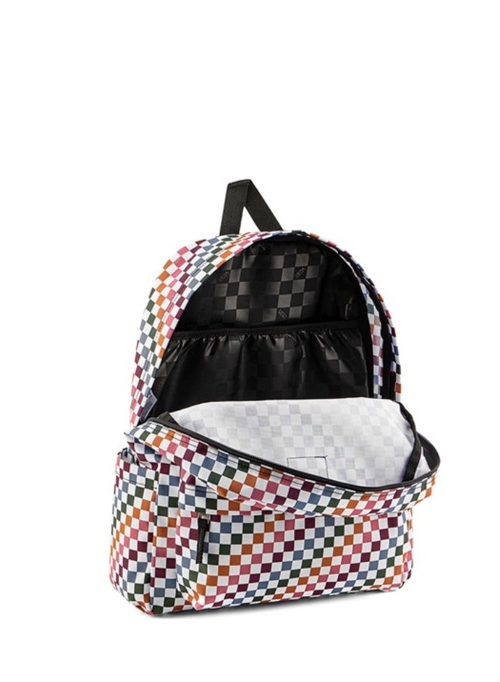 【School season】 Classic checkerboard print schoolbag Colorful schoolbag Large capacity schoolbag Universal schoolbag Laptop schoolbag