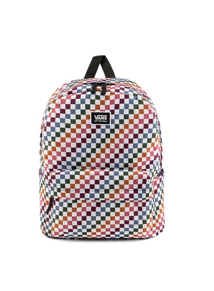 【School season】 Classic checkerboard print schoolbag Colorful schoolbag Large capacity schoolbag Universal schoolbag Laptop schoolbag