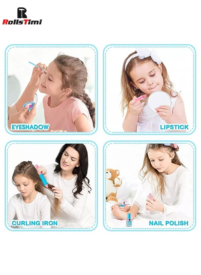 Kids Washable Makeup Toys Girls - Frozen Real Cosmetic Toy Little Girl , Toddler & Non-Toxic Makeup Set