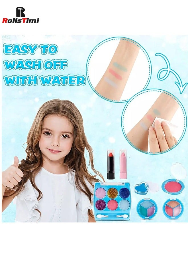 Kids Washable Makeup Toys Girls - Frozen Real Cosmetic Toy Little Girl , Toddler & Non-Toxic Makeup Set