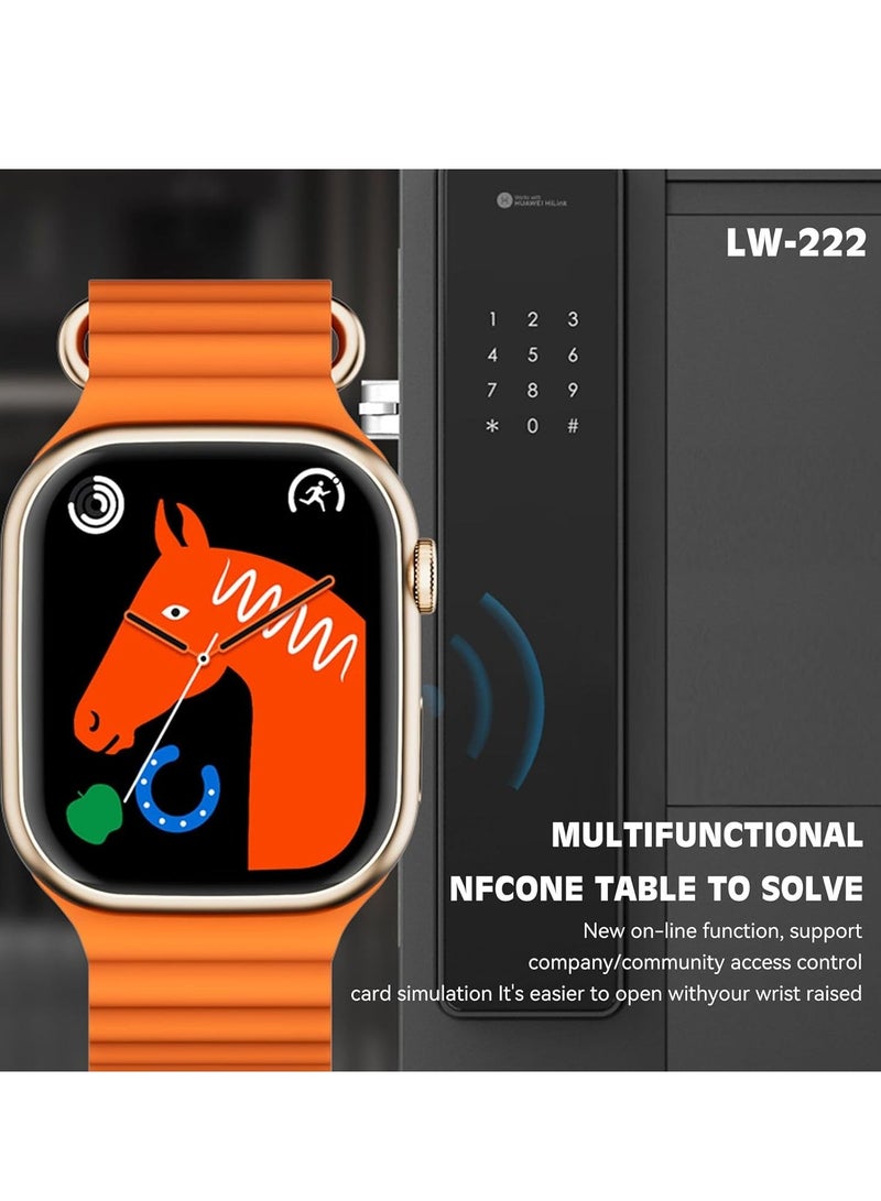 LW 222 Smart Watch Scientific Sleeping Tracking, 2-week battery life, Compatible with Android & iOS, 24/7 Health Management (Orange)