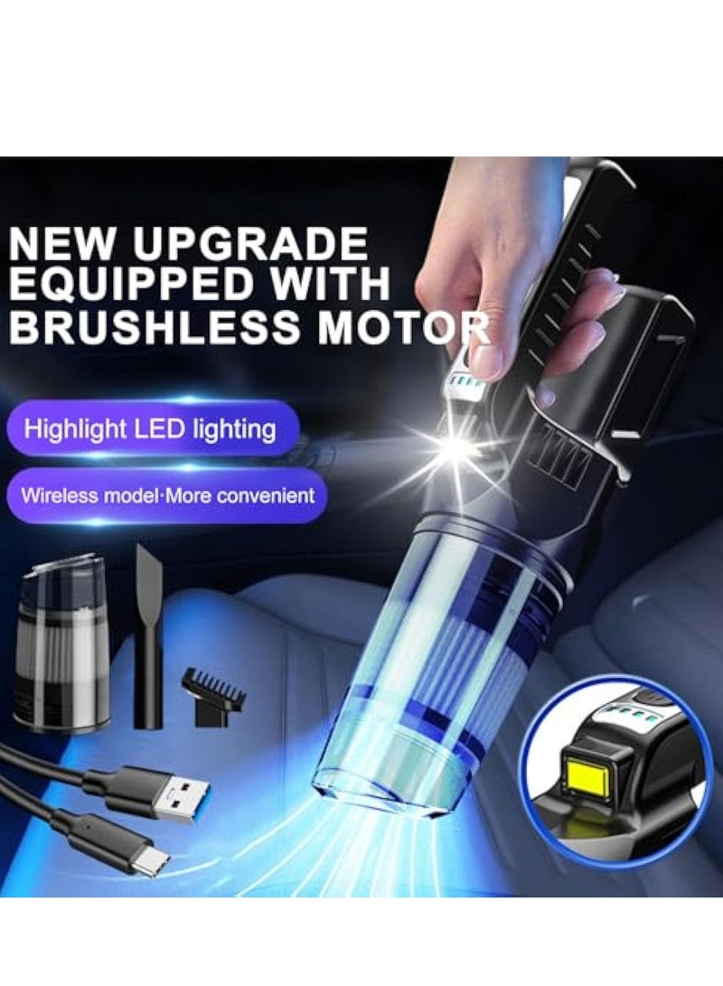 Cordless Cleaner Vacuum, Handheld Vacuum Cordless, Cordless Vacuum Cleaner Lightweight Low-Noise, Handheld Vacuum 125ml Upgraded High Power, Mini Car Vacuum Cleaner for Home/Car/Pet hair/Dust with Led