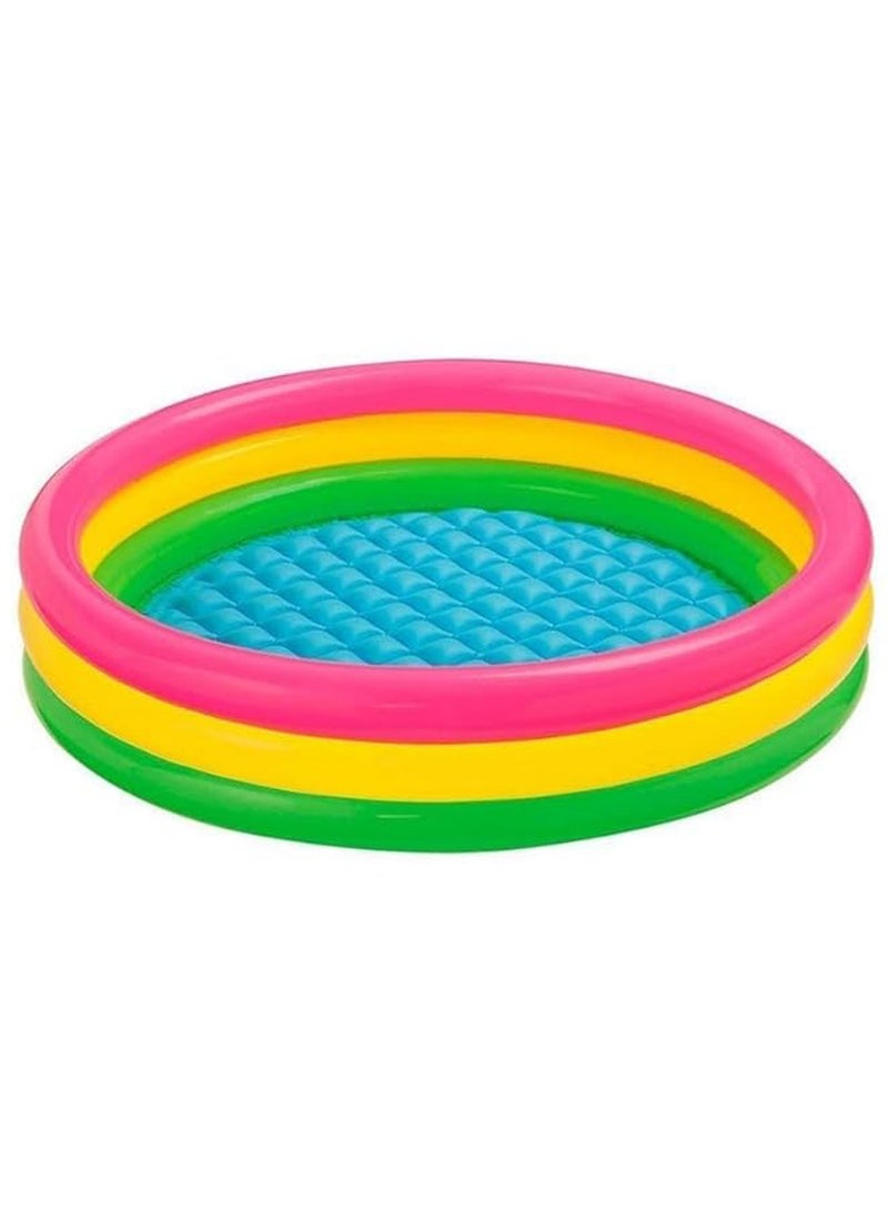 Round Inflatable Swimming Pool Kiddie Pool Blow Up Swimming Pool for Kids Toddler Bathing Tub Portable & Foldable (147x33 CM)