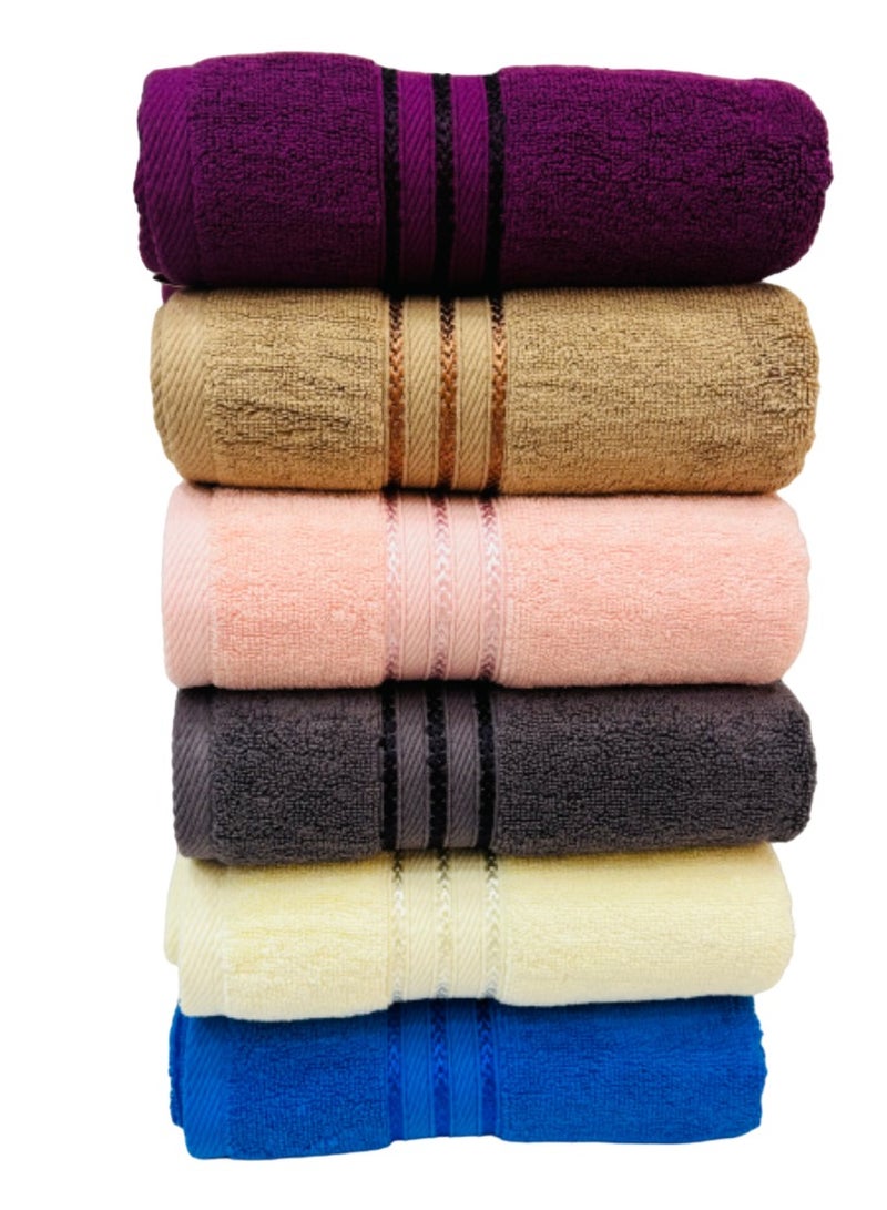 FLORAC-Premium Quality-Turkish Brand- 100% Cotton Hand Towels Multipurpose Use Towels with High Absorbency- Size 50*90 cm- 6 pieces