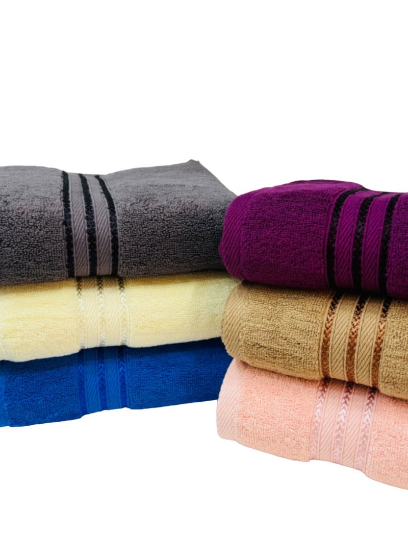 FLORAC-Premium Quality-Turkish Brand- 100% Cotton Hand Towels Multipurpose Use Towels with High Absorbency- Size 50*90 cm- 6 pieces