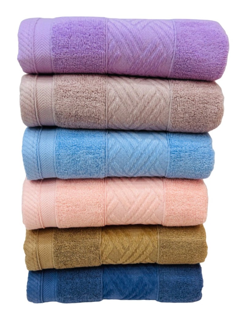 PAMUKKALE- TURKISH BRAND-Premium Quality 100% Cotton Hand Towels Multipurpose Use Towels with High Absorbency- Size 50*90 cm- 6 pieces