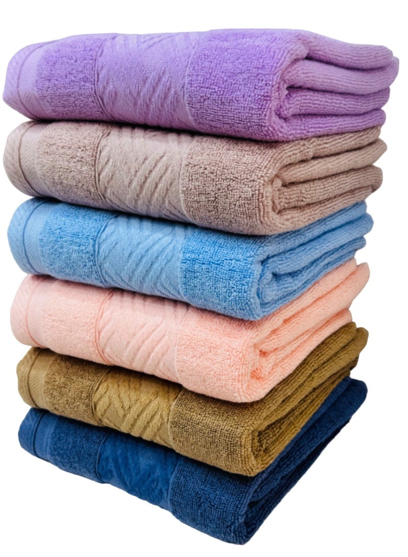 PAMUKKALE- TURKISH BRAND-Premium Quality 100% Cotton Hand Towels Multipurpose Use Towels with High Absorbency- Size 50*90 cm- 6 pieces