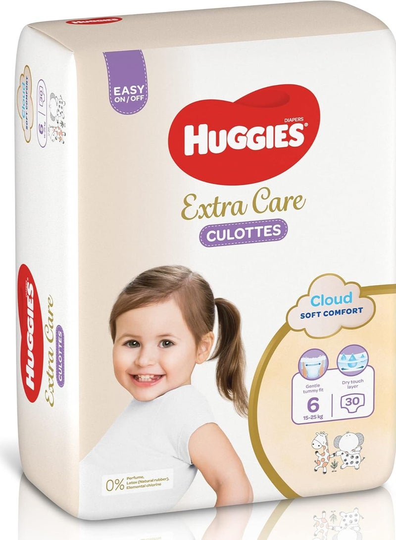 Huggies, Extra Care Culottes, Size 6, 15-25 kg, 30 Diaper Pants