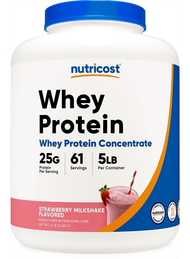 Whey Protein Concentrate (Strawberry Milkshake) 5LBS - Gluten Free & Non-GMO