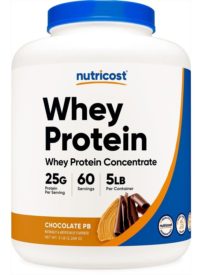 Whey Protein Concentrate Chocolate Peanut Butter 5LBS - Gluten Free And Non-GMO