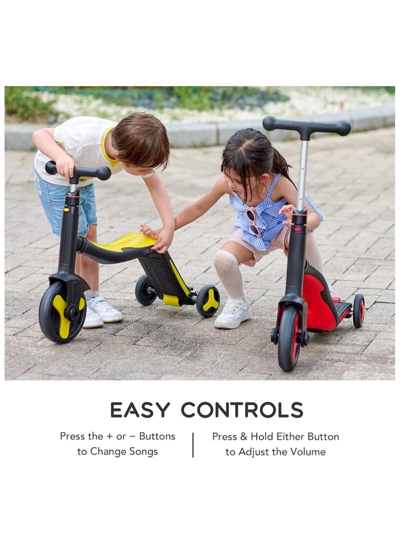 3 In 1 Convertible Tricycle Balance Bike Kick Scooter For Kids Red
