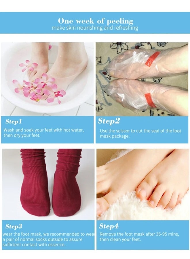 7 Pieces Foot Peeling and Exfoliating Mask, Dead Skin Removing Sock - Rose, Avocado, Orange, Peach, Lavender, Olive, Aloe Vera
