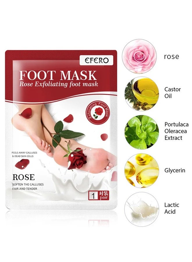 7 Pieces Foot Peeling and Exfoliating Mask, Dead Skin Removing Sock - Rose, Avocado, Orange, Peach, Lavender, Olive, Aloe Vera