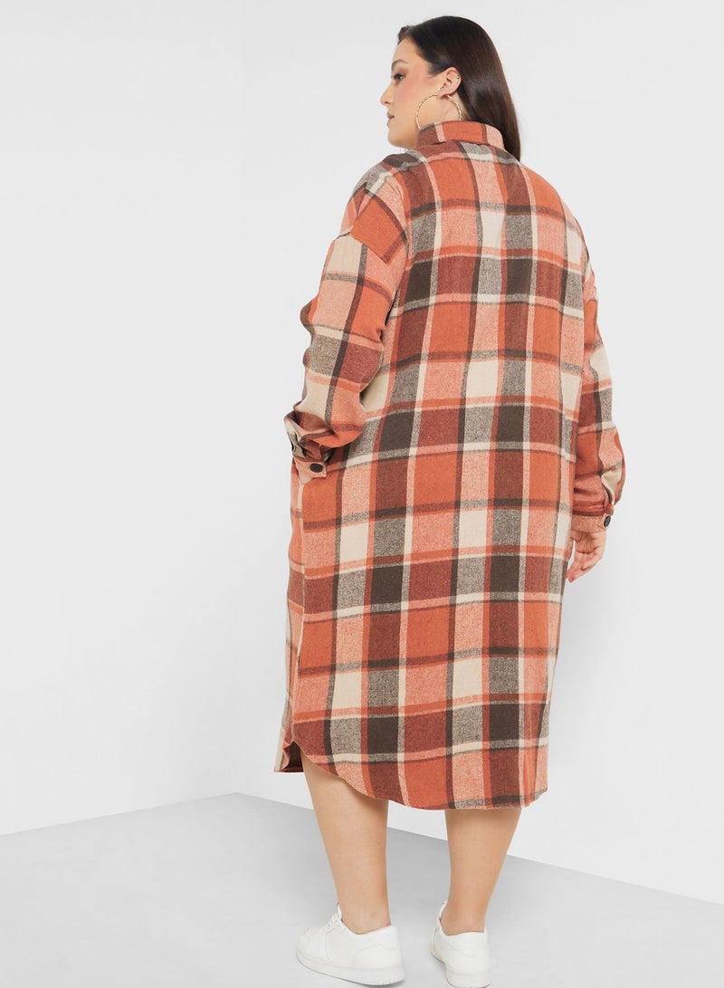 Checkered Longline Shacket