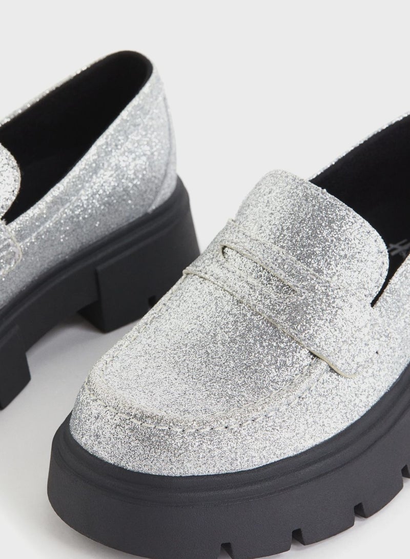 Kids Shimmer Loafers