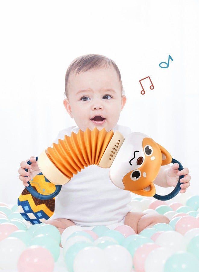 Cute Puppy Music Light Hand Crank Baby Organ, Accordion Baby Toy, Baby Cartoon Animal Toy With Music Light, Baby Educational Early Education Toy, Auditory Tactile Exercise