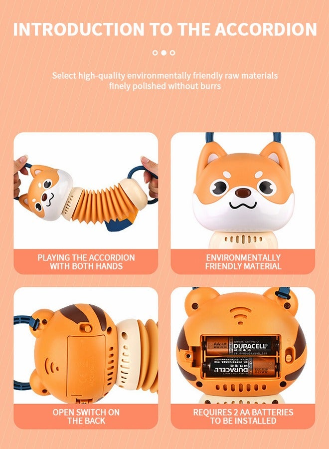 Cute Puppy Music Light Hand Crank Baby Organ, Accordion Baby Toy, Baby Cartoon Animal Toy With Music Light, Baby Educational Early Education Toy, Auditory Tactile Exercise