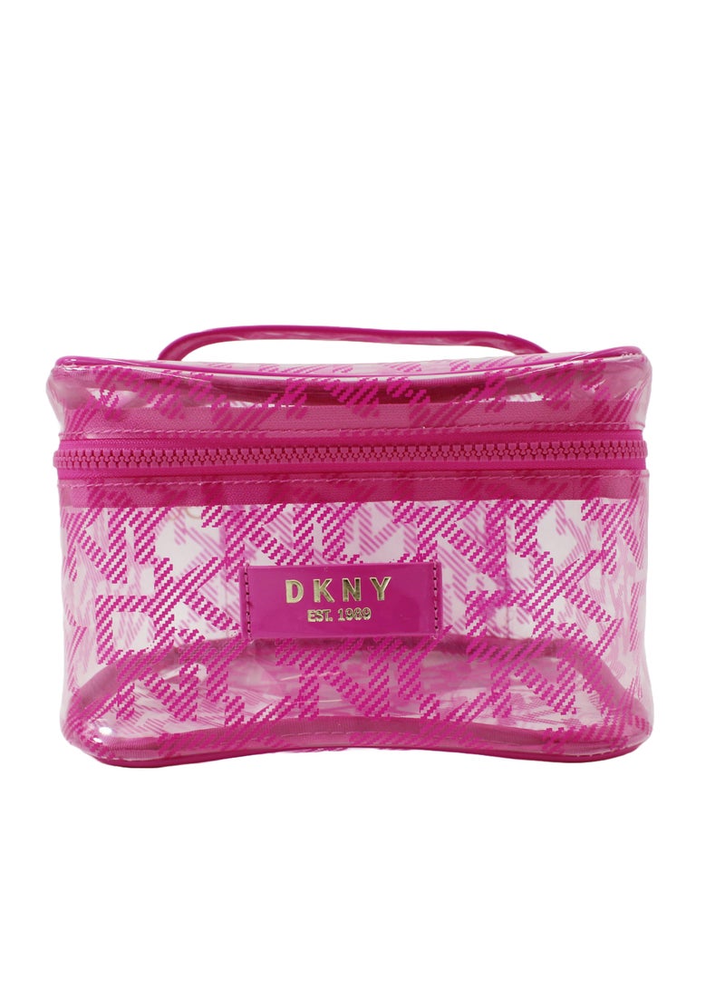 DKNY Lucid Dream Train Case Cosmetic Bag, Travel Make up Bag Small, Small Lightweight Cosmetic Bag Storage Bag, Small Makeup Bag, Travel Toiletry Bag