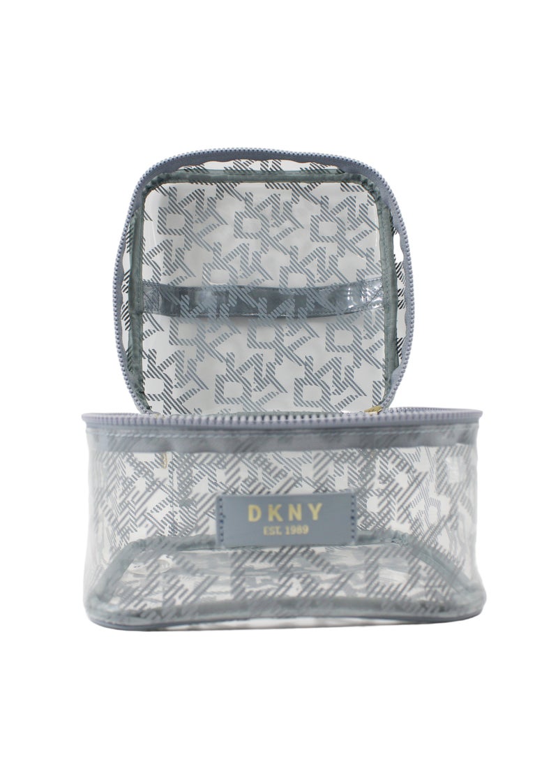 DKNY Lucid Dream Train Case Cosmetic Bag, Travel Make up Bag Small, Small Lightweight Cosmetic Bag Storage Bag, Small Makeup Bag, Travel Toiletry Bag