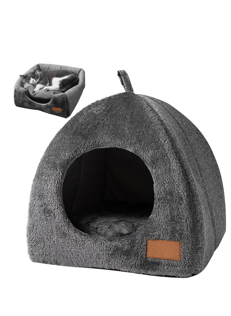 Cat Kennel Portable Cat House Bed Triangle Animals Shelter Pet Beds for Cat Cat Bed Igloo Cat Cave Nest Sleeping Bed for Kitten Cat L Cat Nest