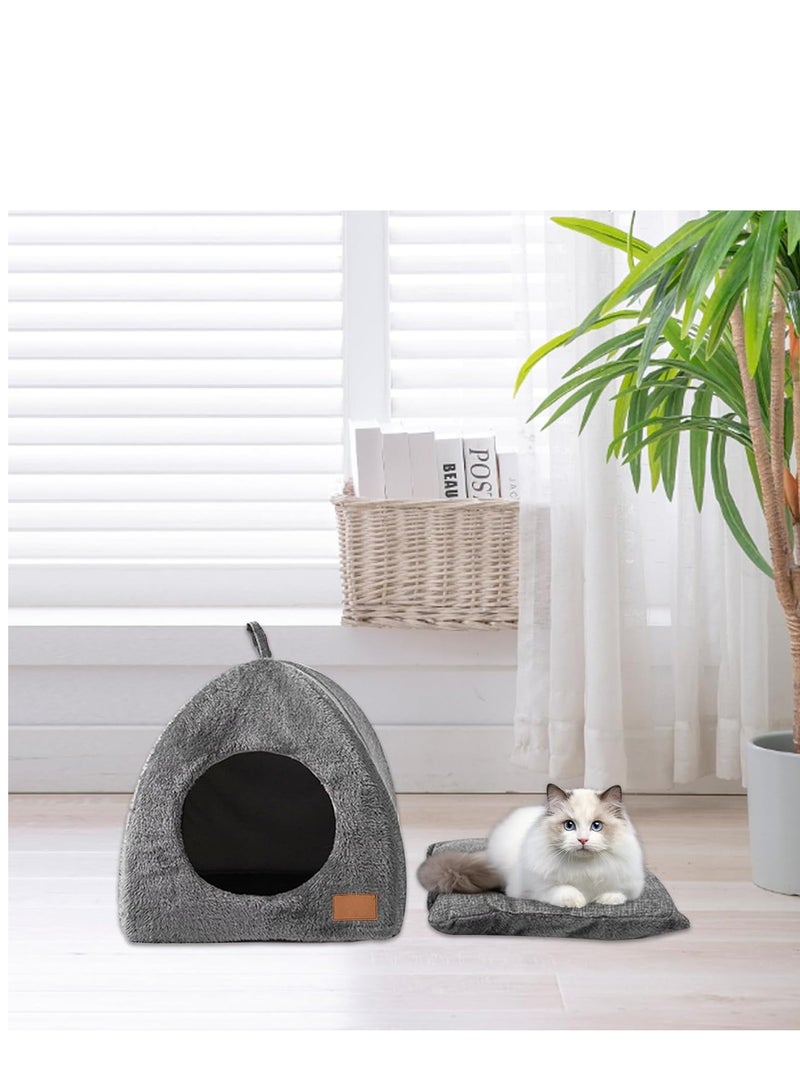 Cat Kennel Portable Cat House Bed Triangle Animals Shelter Pet Beds for Cat Cat Bed Igloo Cat Cave Nest Sleeping Bed for Kitten Cat L Cat Nest