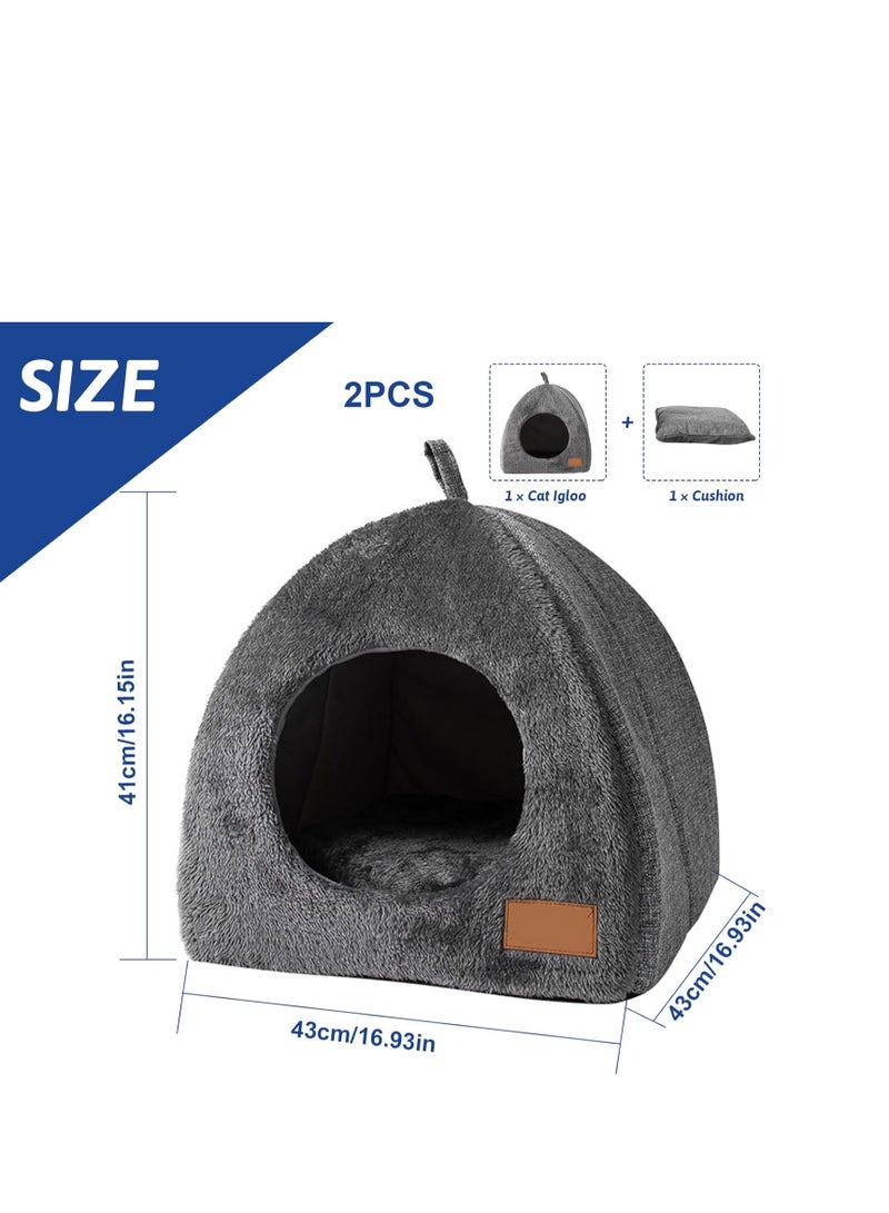 Cat Kennel Portable Cat House Bed Triangle Animals Shelter Pet Beds for Cat Cat Bed Igloo Cat Cave Nest Sleeping Bed for Kitten Cat L Cat Nest