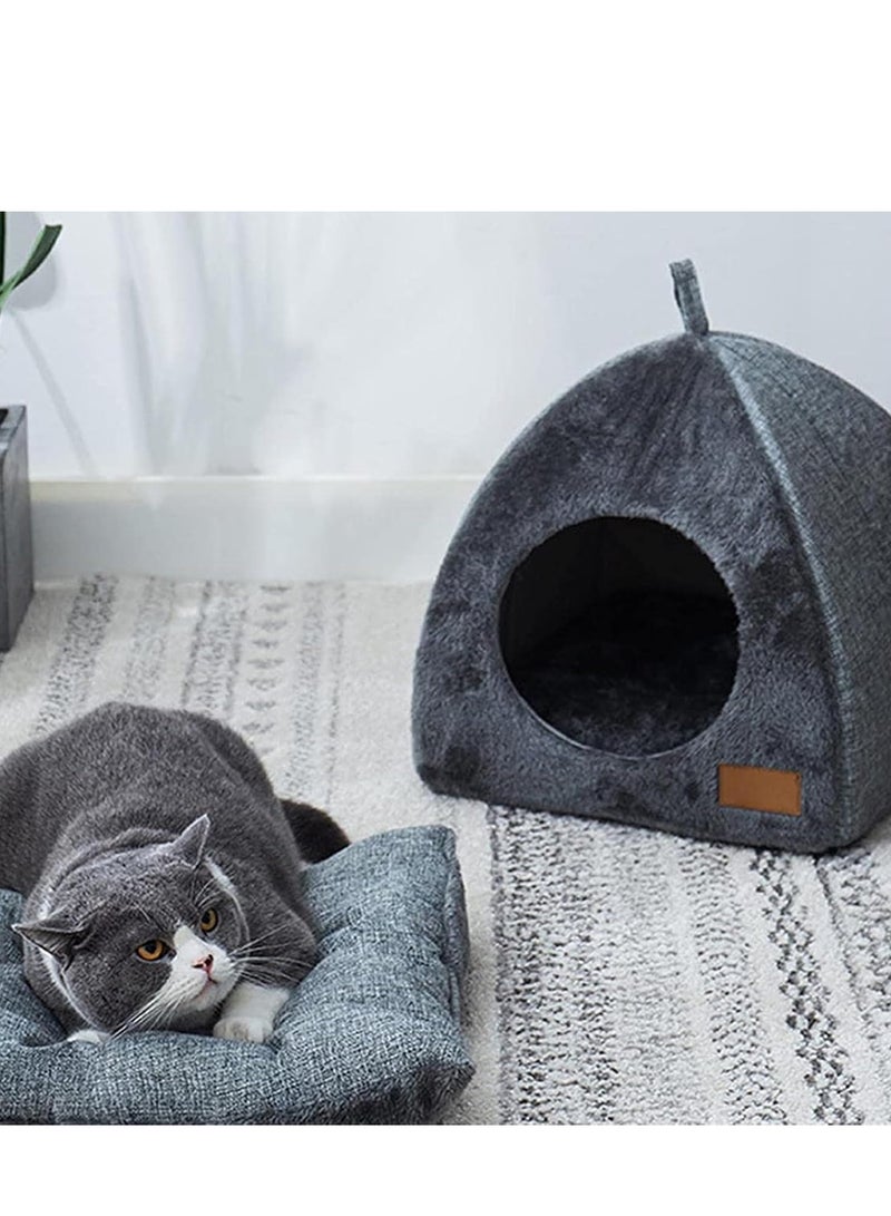 Cat Kennel Portable Cat House Bed Triangle Animals Shelter Pet Beds for Cat Cat Bed Igloo Cat Cave Nest Sleeping Bed for Kitten Cat L Cat Nest