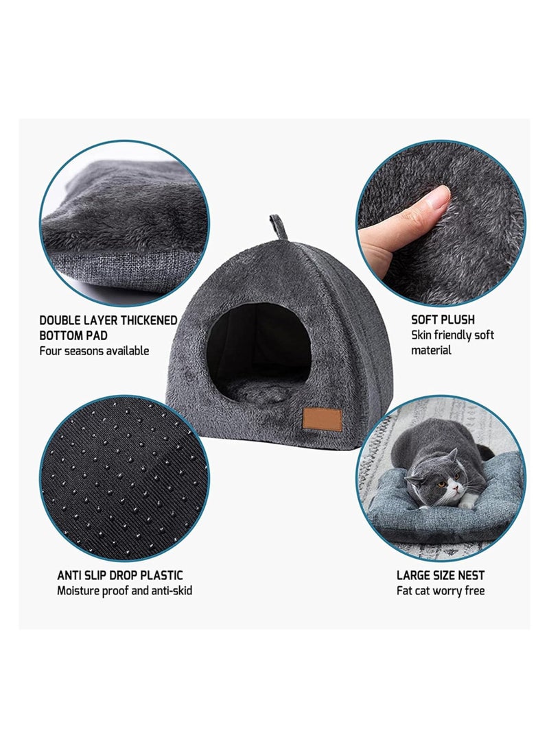 Cat Kennel Portable Cat House Bed Triangle Animals Shelter Pet Beds for Cat Cat Bed Igloo Cat Cave Nest Sleeping Bed for Kitten Cat L Cat Nest