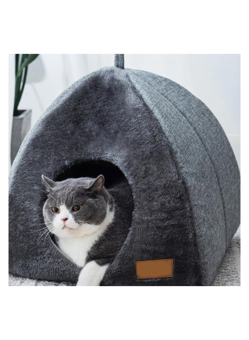 Cat Kennel Portable Cat House Bed Triangle Animals Shelter Pet Beds for Cat Cat Bed Igloo Cat Cave Nest Sleeping Bed for Kitten Cat L Cat Nest