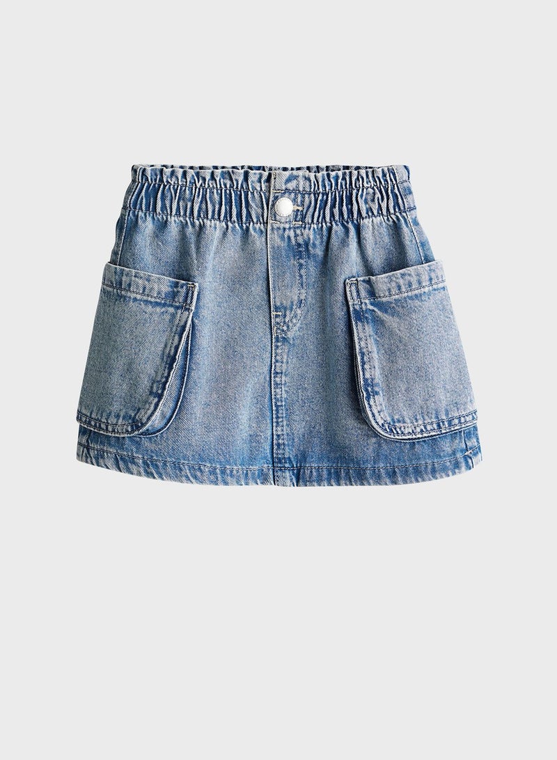 Kids Pocket Detail Denim Skirt