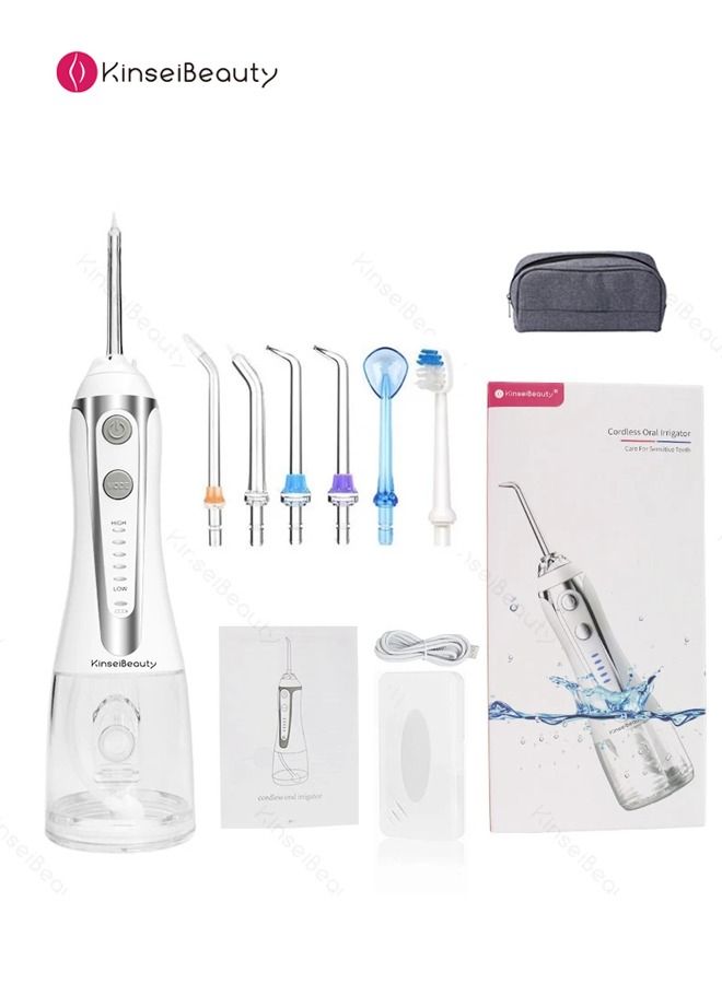 Portable Cordless Dental Water Flosser IPX7 Waterproof White